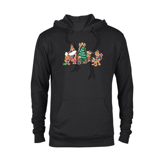 Disney Mickey & Pals Gingerbread Cookies and Christmas Tree - Pullover Hoodie for Adults – Customized-Black