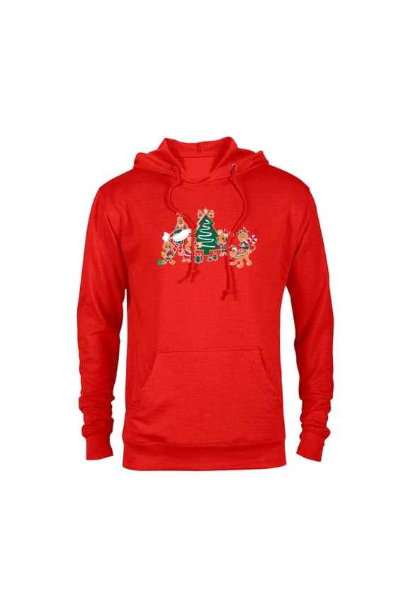 Mickey & Pals Gingerbread Cookies and Christmas Tree - Pullover Hoodie for Adults – Customized-Red Heather