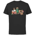 thumbnail image 1 of Disney Mickey & Pals Gingerbread Cookies and Christmas Tree - Short Sleeve Cotton T-Shirt for Adults - Customized-Black, 1 of 5