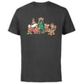 thumbnail image 1 of Disney Mickey & Pals Gingerbread Cookies and Christmas Tree - Short Sleeve Cotton T-Shirt for Adults - Customized-Charcoal, 1 of 5