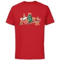 thumbnail image 1 of Disney Mickey & Pals Gingerbread Cookies and Christmas Tree - Short Sleeve Cotton T-Shirt for Adults - Customized-Red, 1 of 5