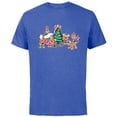thumbnail image 1 of Disney Mickey & Pals Gingerbread Cookies and Christmas Tree - Short Sleeve Cotton T-Shirt for Adults - Customized-Royal Heather, 1 of 5