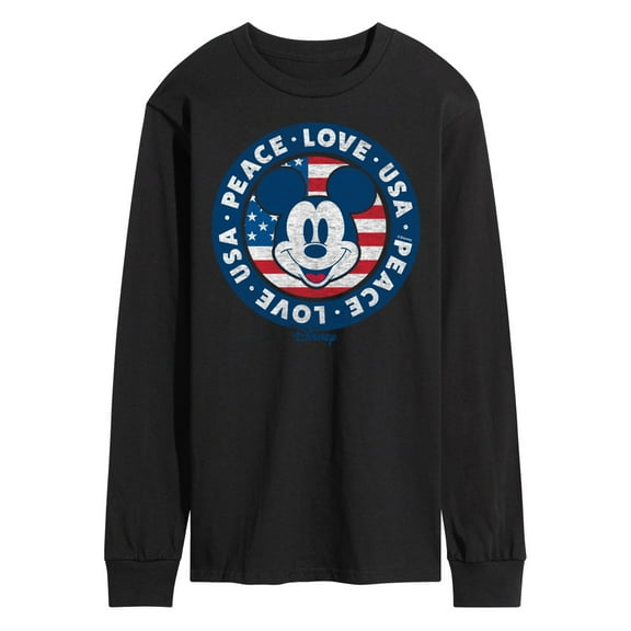 Disney - Mickey Peace Love USA - Men's Long Sleeve T-Shirt