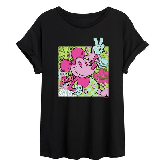 Disney - Mickey Peace Sign - Women's Oversized T-Shirt