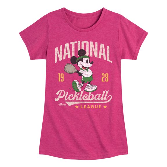 Disney - Mickey Pickleball League - Toddler & Youth Girls Short Sleeve Graphic T-Shirt