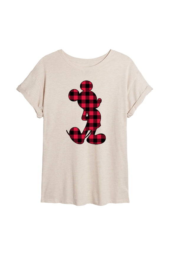 - Mickey Plaid - Women's Oversized T-Shirt