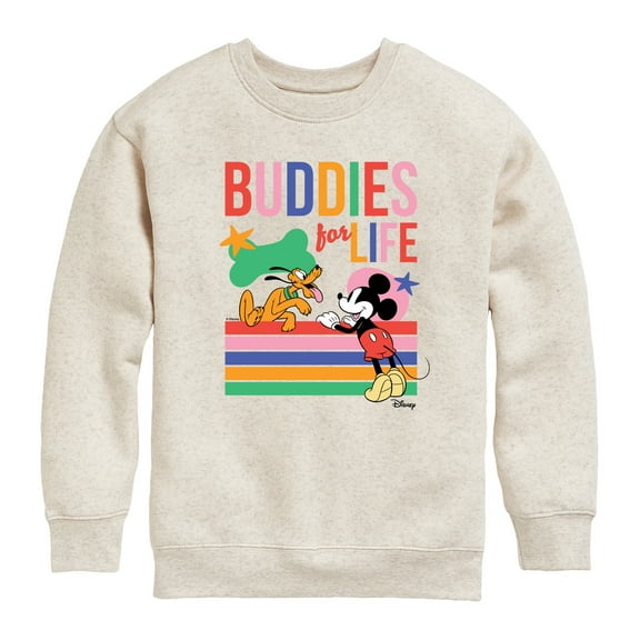 Disney - Mickey & Pluto - Buddies for Life - Youth Crewneck Fleece Sweatshirt