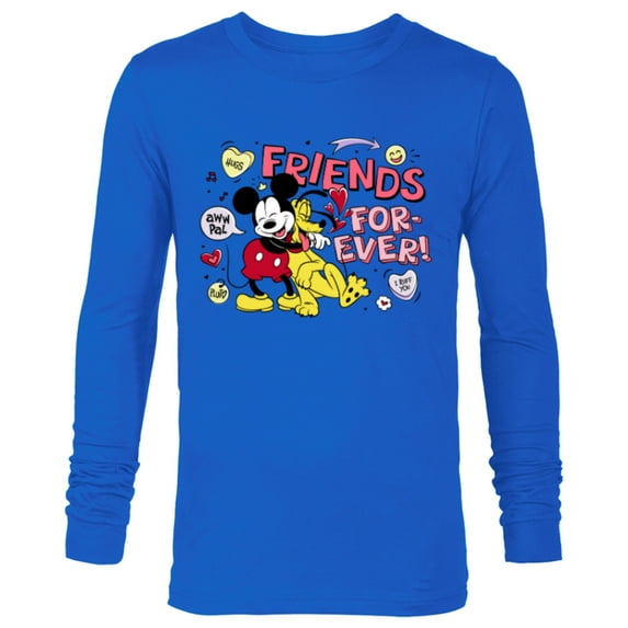 Disney Mickey + Pluto Friends Forever! - Long Sleeve T-Shirt for Men - Customized-Navy