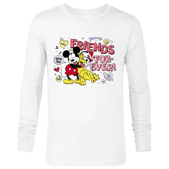 Disney Mickey + Pluto Friends Forever! - Long Sleeve T-Shirt for Men - Customized-White