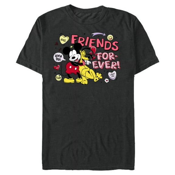Disney Mickey + Pluto Friends Forever! - Short Sleeve Blended T-Shirt for Adults - Customized-Dark Heather