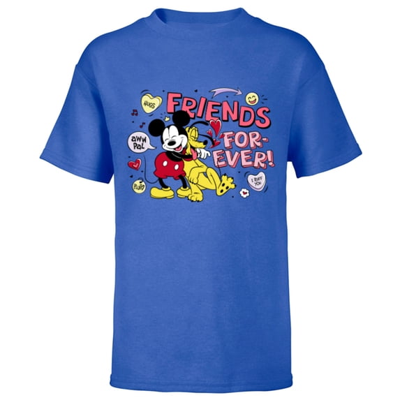 Disney Mickey + Pluto Friends Forever! - Short Sleeve T-Shirt for Kids - Customized-Royal