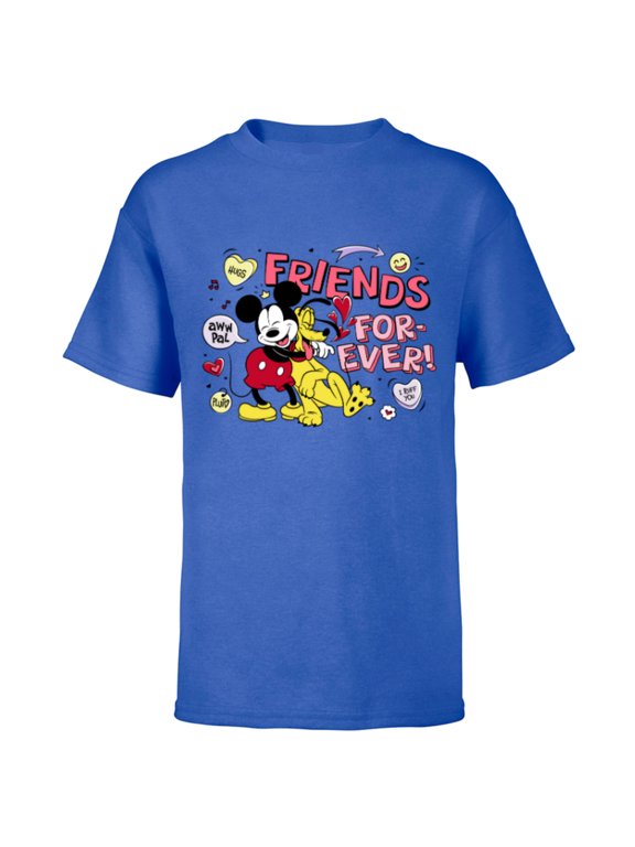 Mickey + Pluto Friends Forever! - Short Sleeve T-Shirt for Kids - Customized-Royal