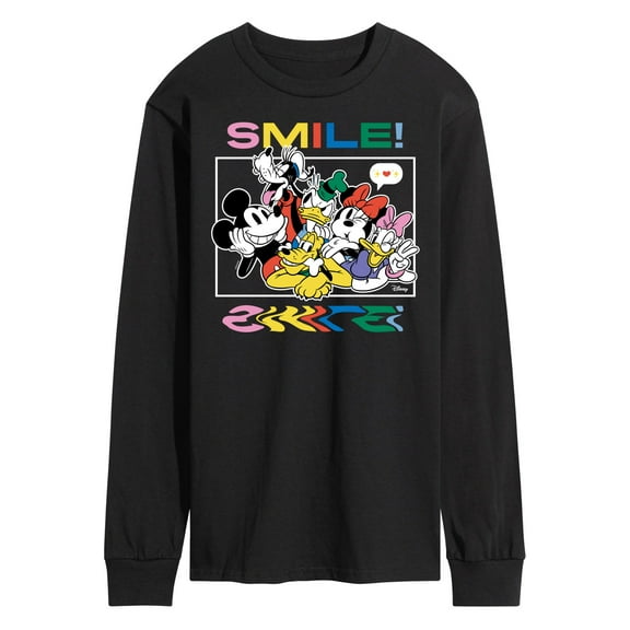 Disney - Mickey, Pluto, Minnie, Donald Duck, Goofy & Daisy - Crowded Photo - Men's Long Sleeve T-Shirt