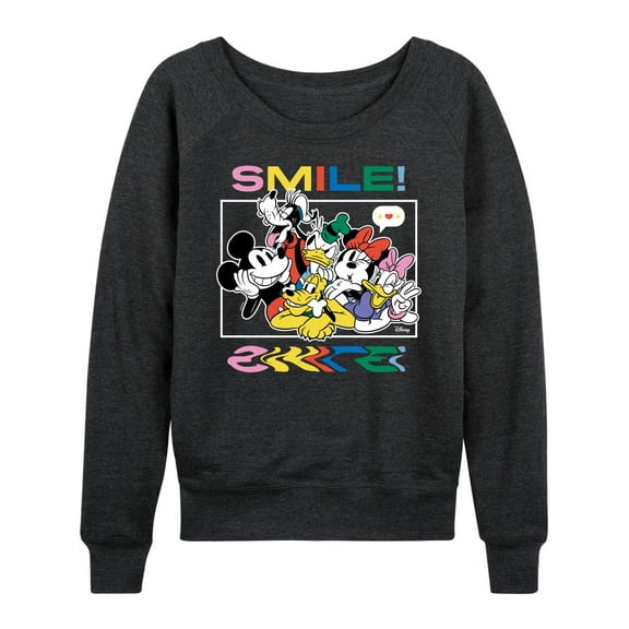 Disney - Mickey, Pluto, Minnie, Donald Duck, Goofy & Daisy - Women's Lightweight French Terry Long Sleeve Shirt