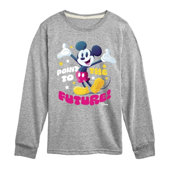 Disney - Mickey Point To The Future - Youth Long Sleeve Graphic T-Shirt