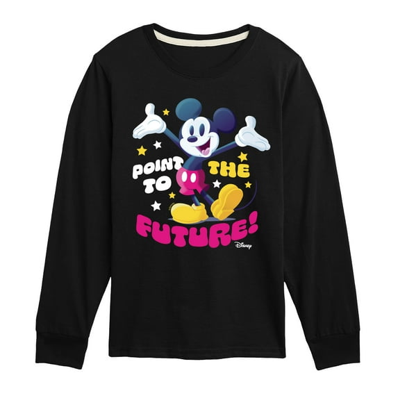 Disney - Mickey Point To The Future - Youth Long Sleeve Graphic T-Shirt