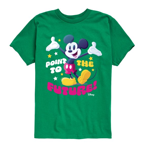 Disney - Mickey Point To The Future - Youth Short Sleeve Graphic T-Shirt