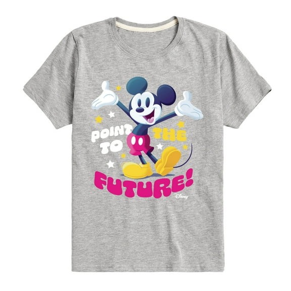 Disney - Mickey Point To The Future - Youth Short Sleeve Graphic T-Shirt
