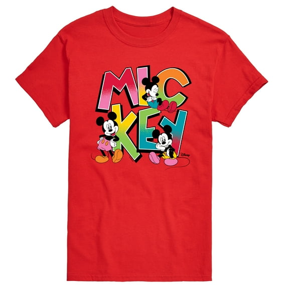 Disney - Mickey Pop Art Letters - Men's Short Sleeve Graphic T-Shirt