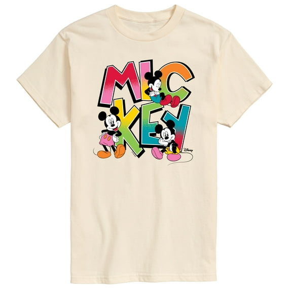 Disney - Mickey Pop Art Letters - Men's Short Sleeve Graphic T-Shirt