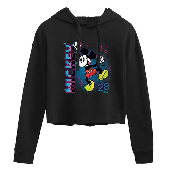 Disney - Mickey Press Start - Juniors Cropped Pullover Hoodie