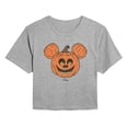 thumbnail image 1 of Disney - Mickey Pumpkin Head - Juniors Cropped Graphic T-Shirt, 1 of 4