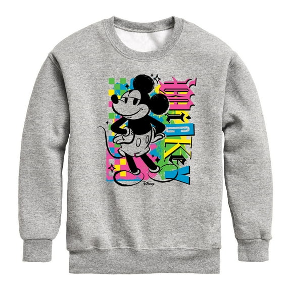 Disney - Mickey Punk - Toddler & Youth Crewneck Fleece Sweatshirt
