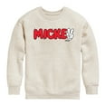 thumbnail image 1 of Disney - Mickey Red Hand Peace Sign - Toddler & Youth Crewneck Fleece Sweatshirt, 1 of 4