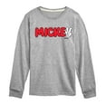 thumbnail image 1 of Disney - Mickey Red Hand Peace Sign - Toddler & Youth Long Sleeve Graphic T-Shirt, 1 of 4