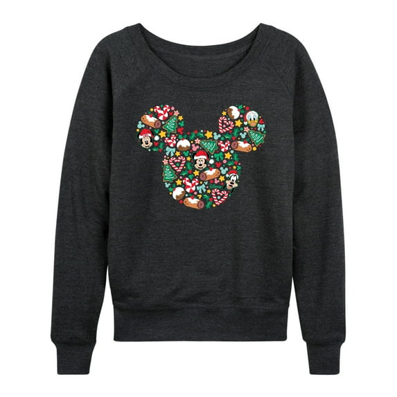 Disney - Mickey Silhouette Christmas - Women's French Terry Pullover Sweatshirt
