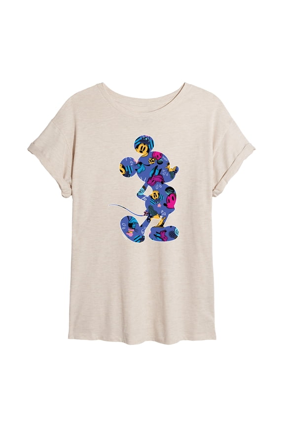 - Mickey Silhouette Expressive Pattern - Women's Oversized T-Shirt