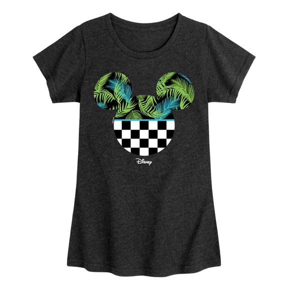 Disney - Mickey Silhouette Tropical Vibe - Girls Fitted Short Sleeve Tee