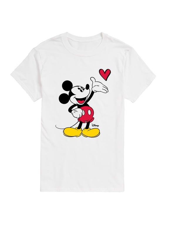 - Mickey Simple Heart Men's Short Sleeve Graphic T-Shirt