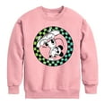 thumbnail image 1 of Disney - Mickey Skateboarding Checkered Circle - Toddler And Youth Crewneck Fleece Sweatshirt, 1 of 4