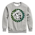 thumbnail image 1 of Disney - Mickey Skateboarding Checkered Circle - Toddler And Youth Crewneck Fleece Sweatshirt, 1 of 5