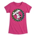 thumbnail image 1 of Disney - Mickey Skateboarding Checkered Circle - Toddler And Youth Girls Short Sleeve Graphic T-Shirt, 1 of 4