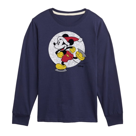 Disney - Mickey Skating Christmas - Toddler & Youth Long Sleeve Graphic T-Shirt