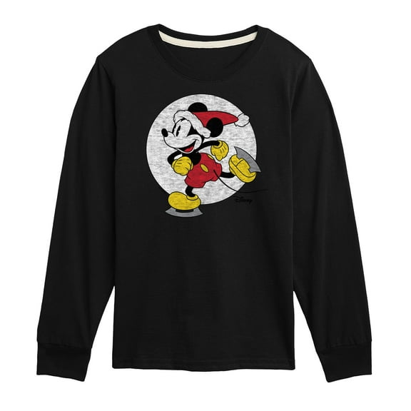 Disney - Mickey Skating Christmas - Toddler & Youth Long Sleeve Graphic T-Shirt