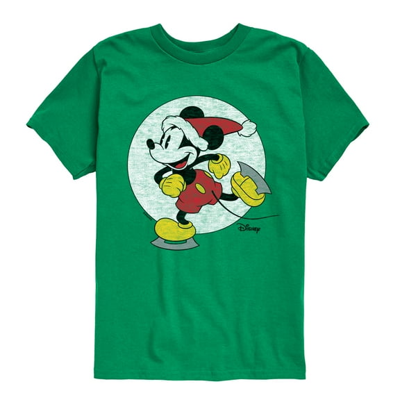Disney - Mickey Skating Christmas - Toddler & Youth Short Sleeve Graphic T-Shirt