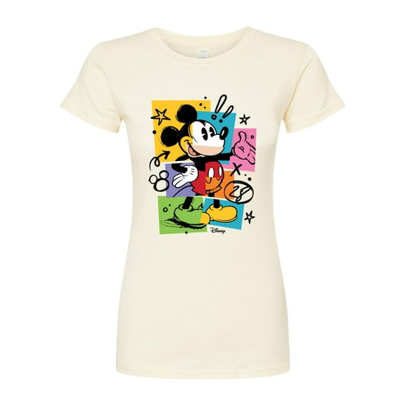 Disney - Mickey Sketch - Juniors Fitted Graphic T-Shirt