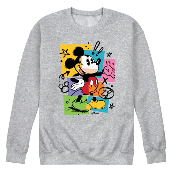 Disney - Mickey Sketch - Men's Crew Neck Fleece Pullover