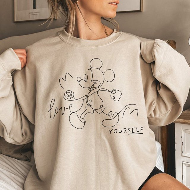 Disney Mickey Sketch Sweatshirt, Mickey Silhouette, Mickey Disney