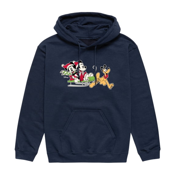 Disney - Mickey Sledding - Men's Fleece Hoodie Sweatshirt