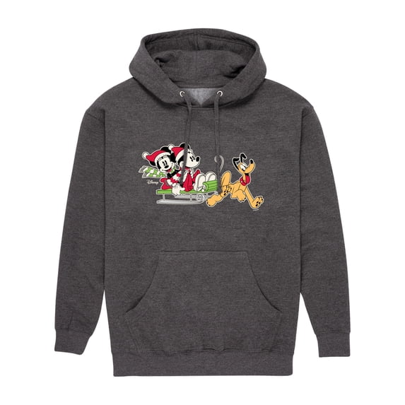 Disney - Mickey Sledding - Men's Fleece Hoodie Sweatshirt