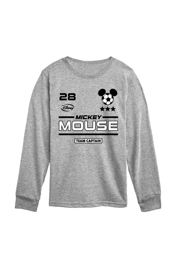 - Mickey Soccer Jersey - Youth Boys Long Sleeve Graphic T-Shirt