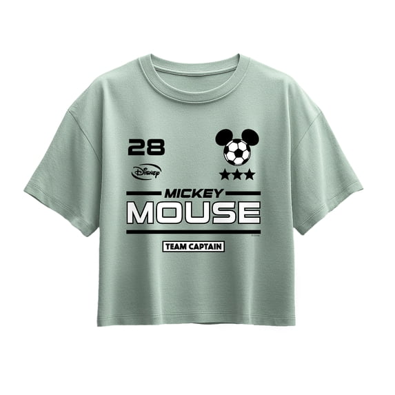 Disney - Mickey Soccer Jersey - Youth Girls Boxy T-Shirt