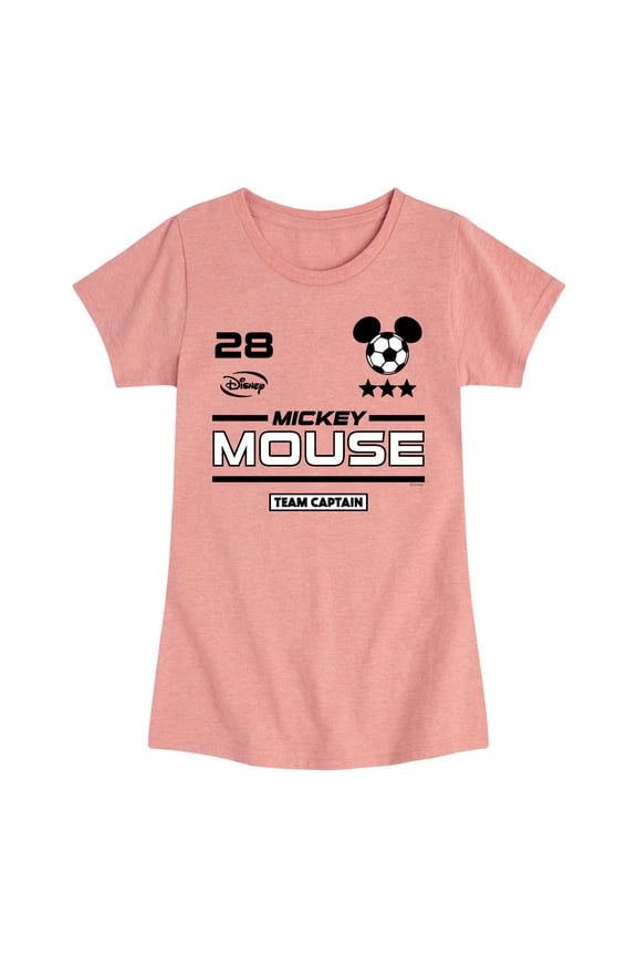 - Mickey Soccer Jersey - Youth Girls Fitted Short Sleeve T-Shirt