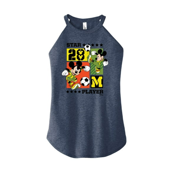 Disney - Mickey Soccer  - Juniors High Neck Tank Top