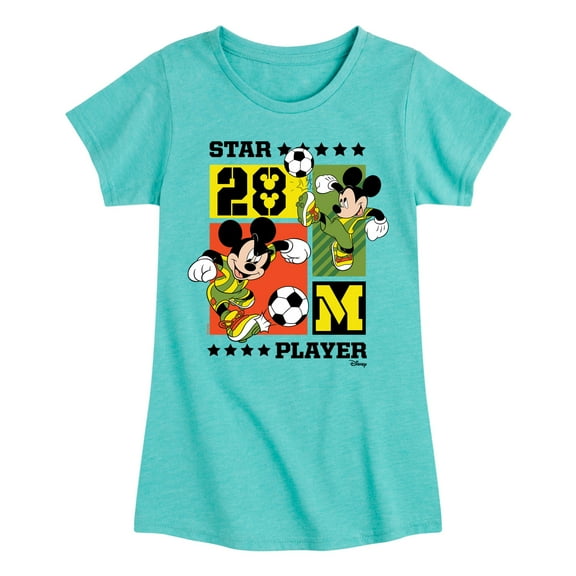Disney - Mickey Soccer - Toddler & Youth Girls Short Sleeve Graphic T-Shirt