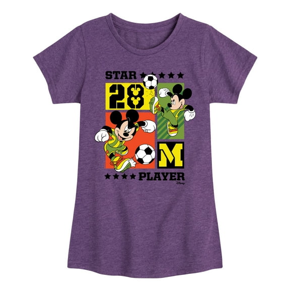 Disney - Mickey Soccer - Toddler & Youth Girls Short Sleeve Graphic T-Shirt